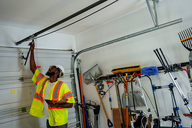 Professional Garage Door Panel Replacement technician working in North Prairie, WI